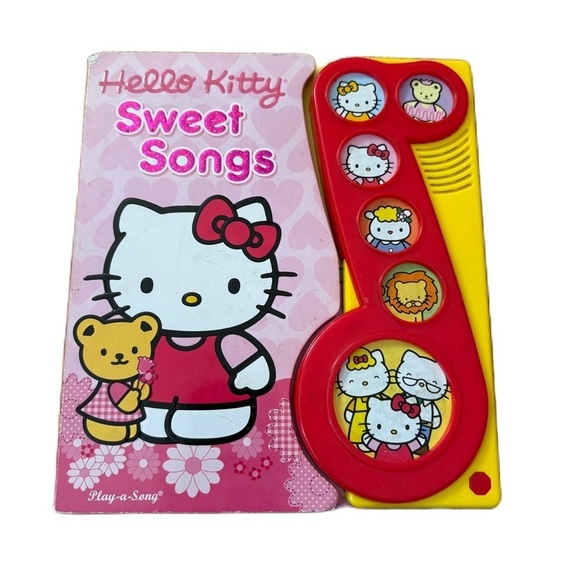Hello Kitty Sweet Songs Musical Book Red and Yellow Hardcover - Picture 1 of 4